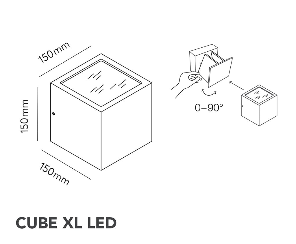 Light Point Cube XL LED Wandleuchte - schwarz - Aussteller