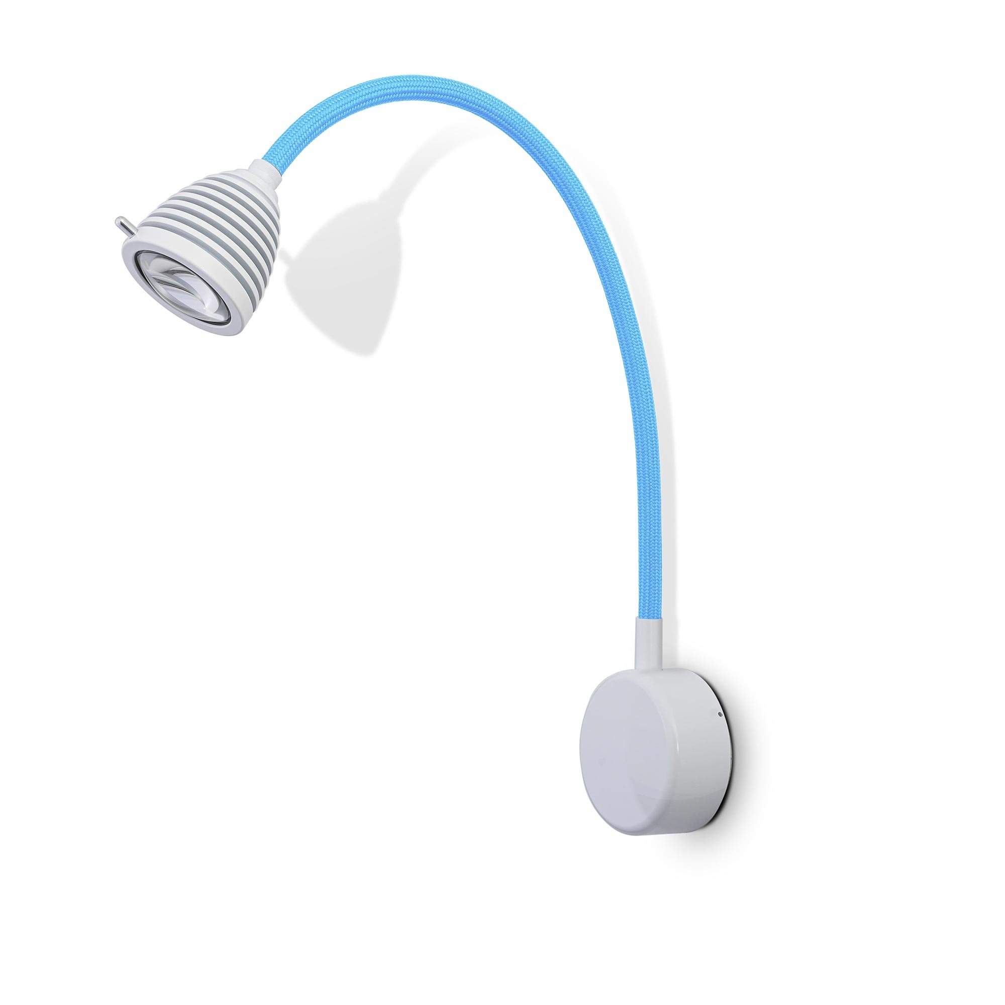 less 'n' more Athene A-BWL2 Wandleuchte weiß (Flexwelle Aluminium, LED dimmbar über Tastdimmer am Sockel)