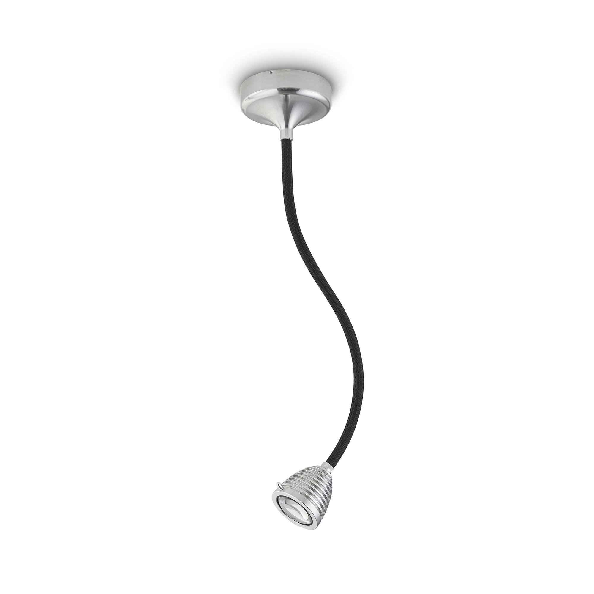 less 'n' more Athene A-WDL2 Wandleuchte / Deckenleuchte aluminium (Flexwelle Aluminium, LED dimmbar über Tastdimmer am Sockel)