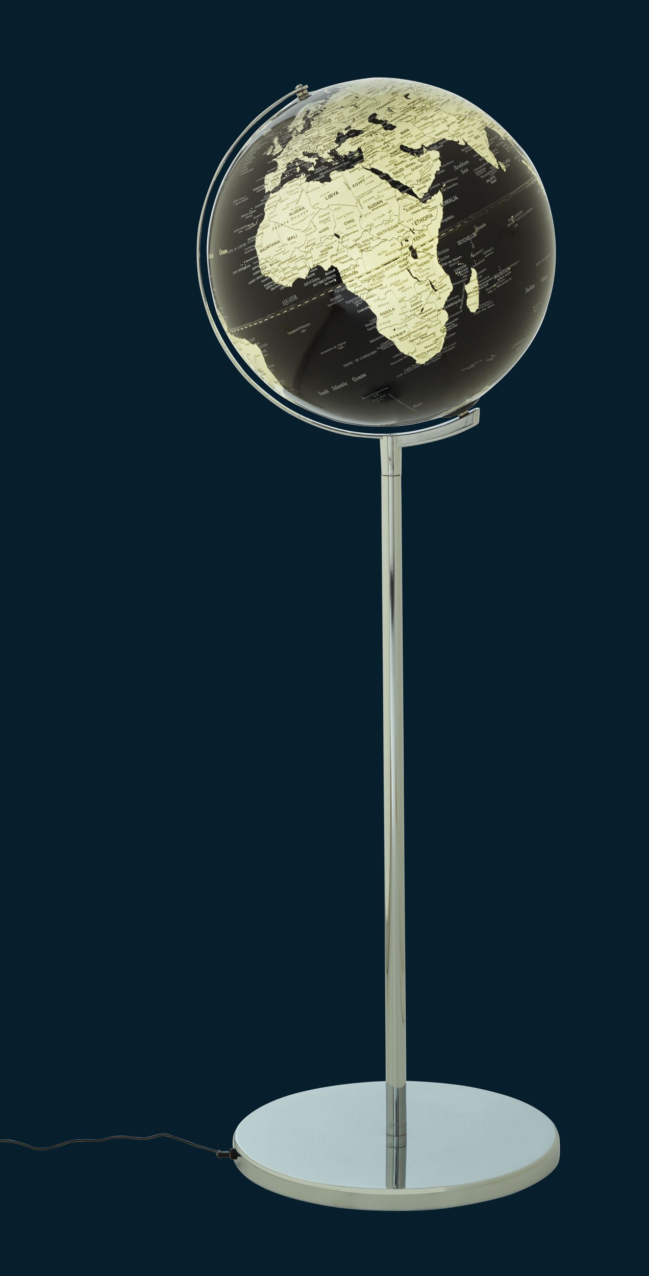 Troika Sojus Standglobus mit Licht (blau, grün, glänzend)