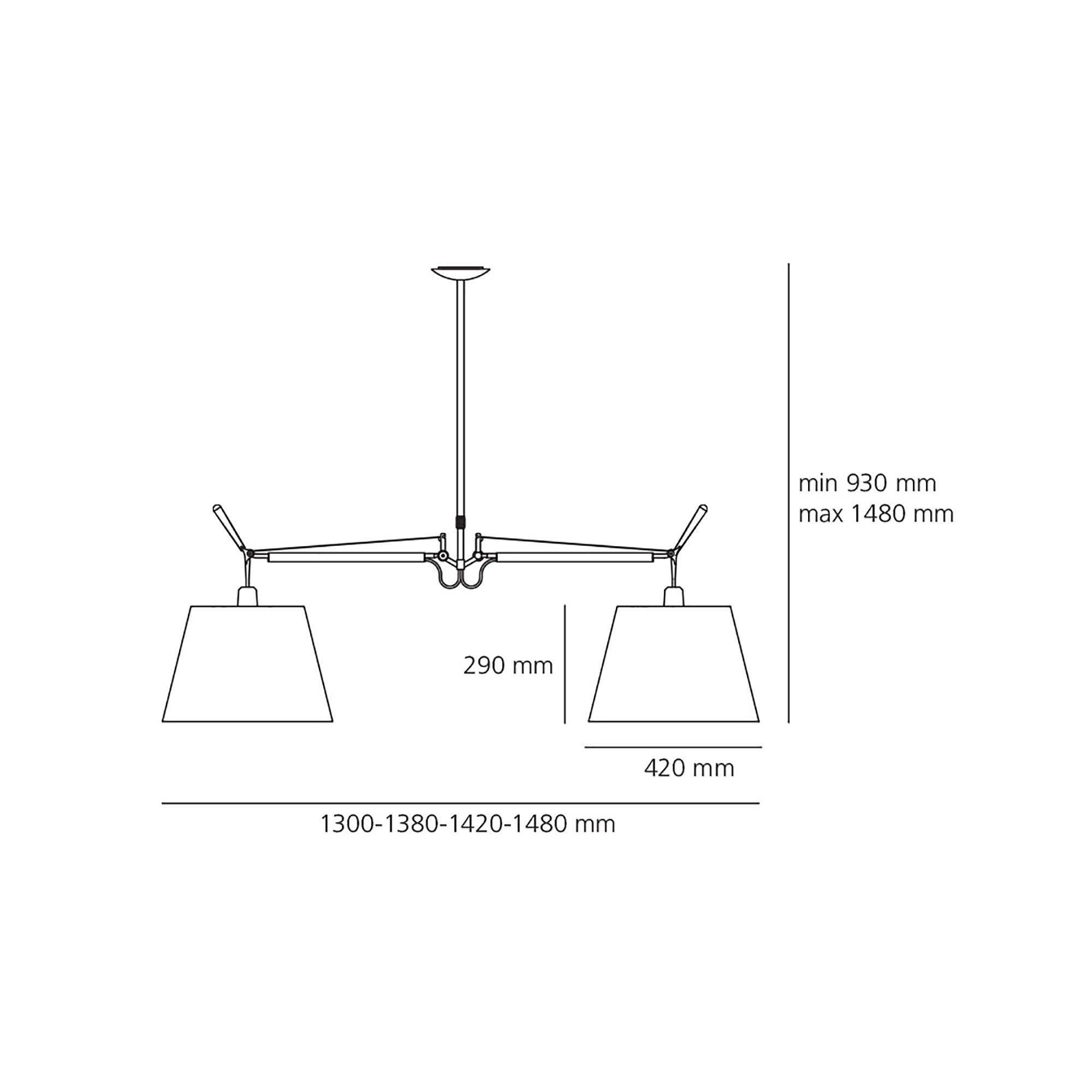 Artemide Tolomeo Basculante 2 Bracci Pendelleuchte (Ø 24cm Pergamentschirm)