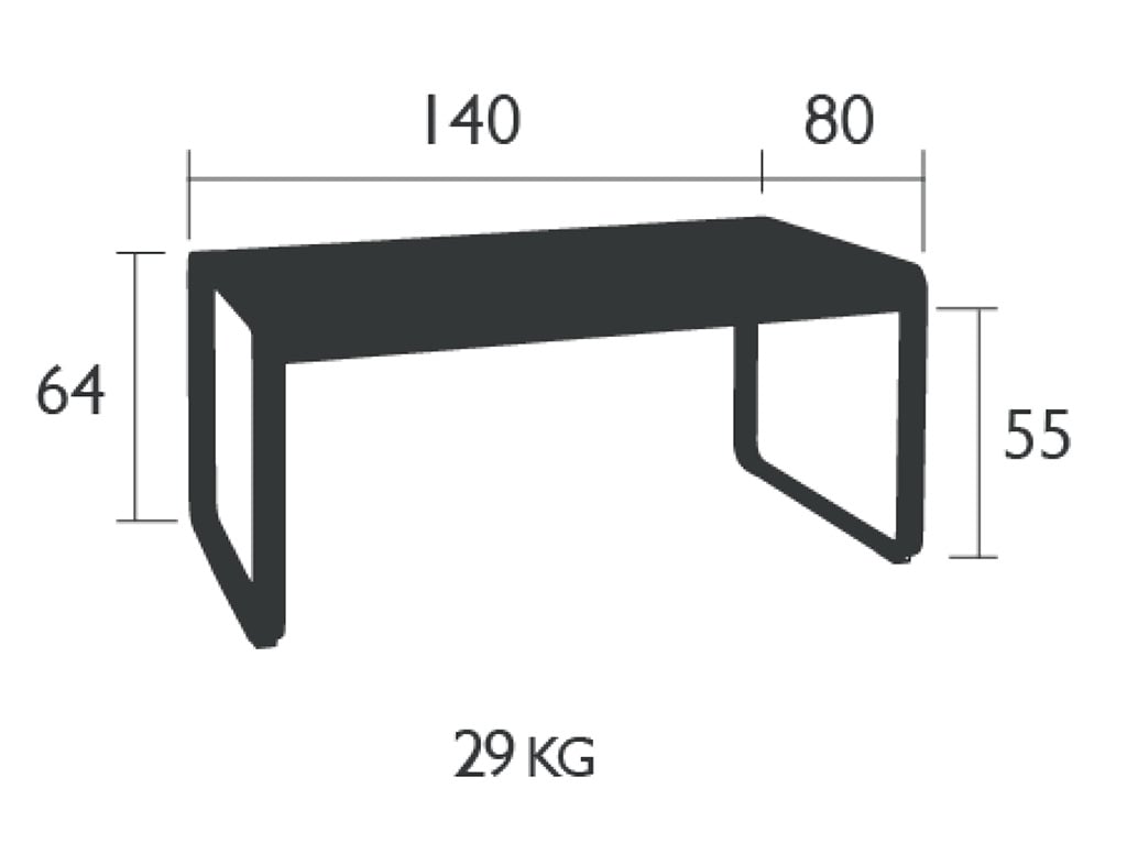 Fermob Bellevie 140 x 80 halbhoher Tisch / Couchtisch