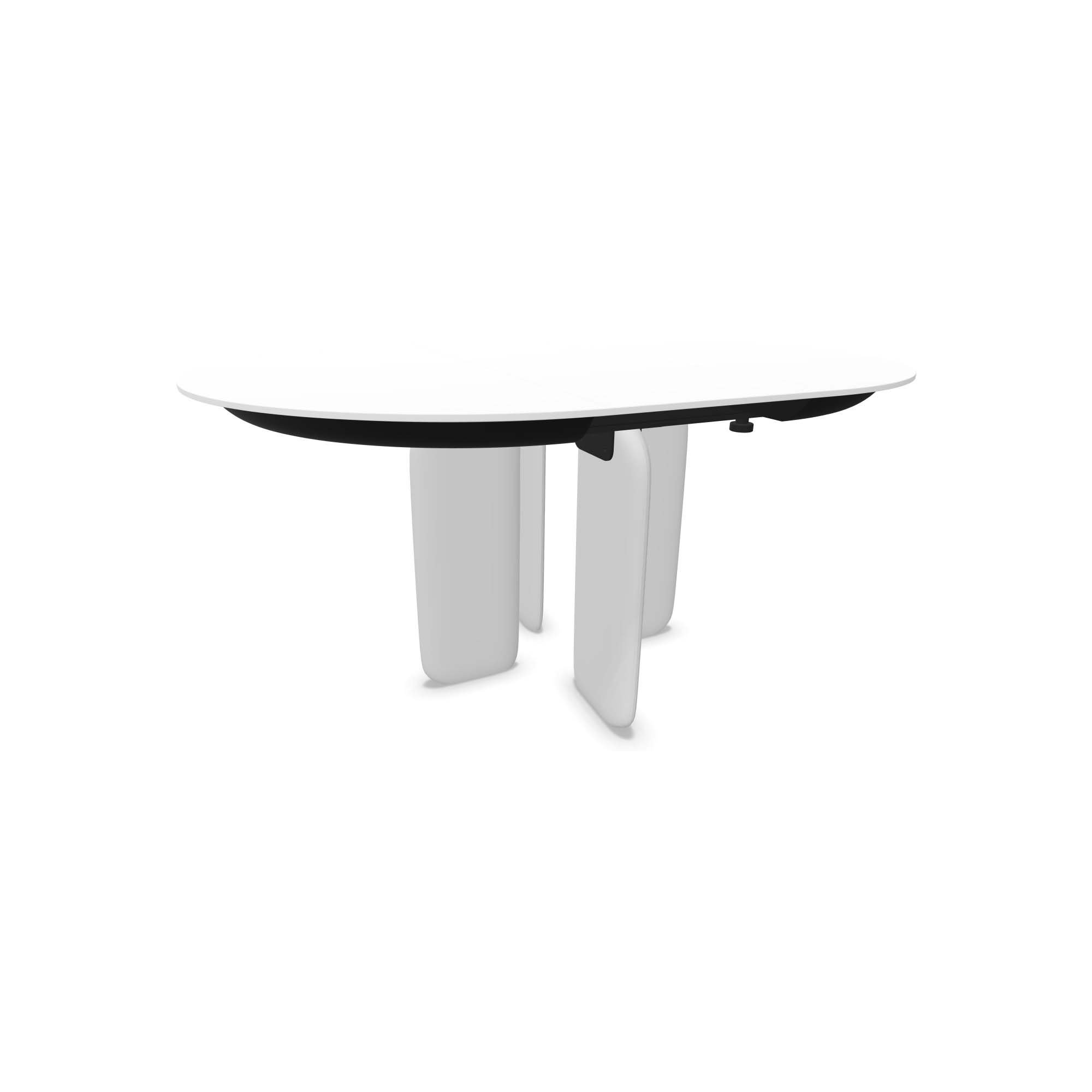 Kristalia Pala lackiert Indoor Tisch rund ausziehbar (Ø 110 - 150cm, MDF weiß lackiert, MDF weiß lackiert)