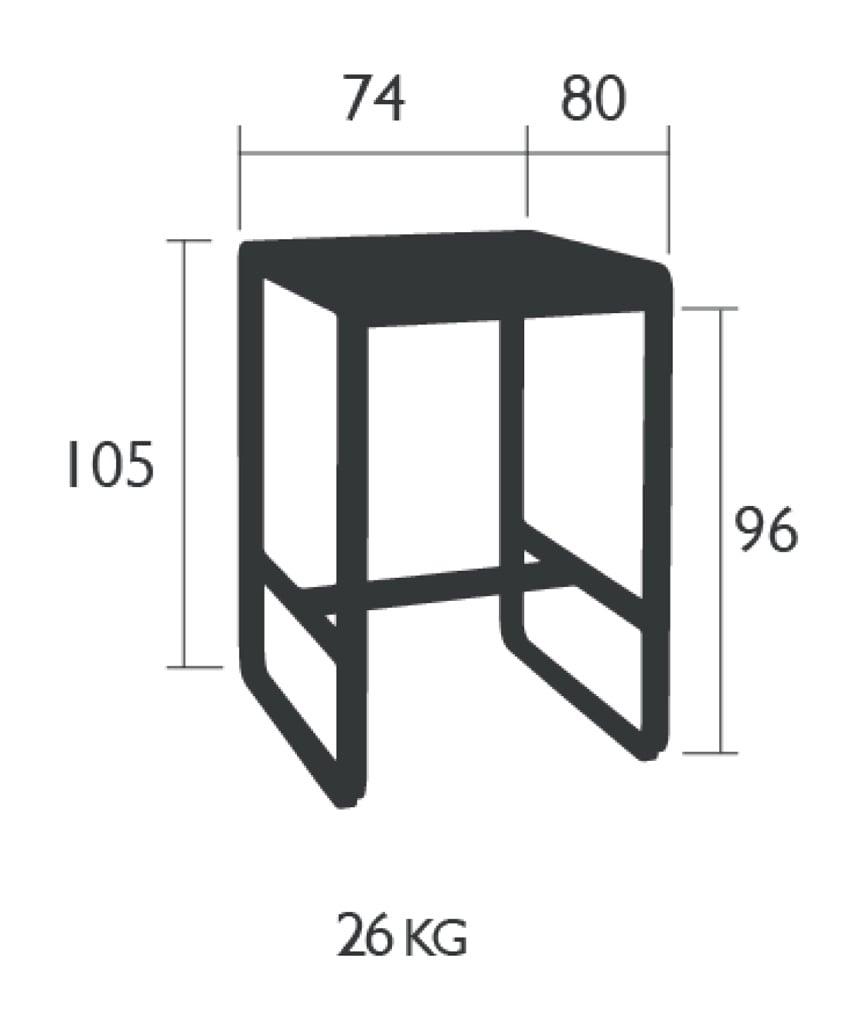 Fermob Bellevie 74 x 80 hoher Tisch / Bistrotisch