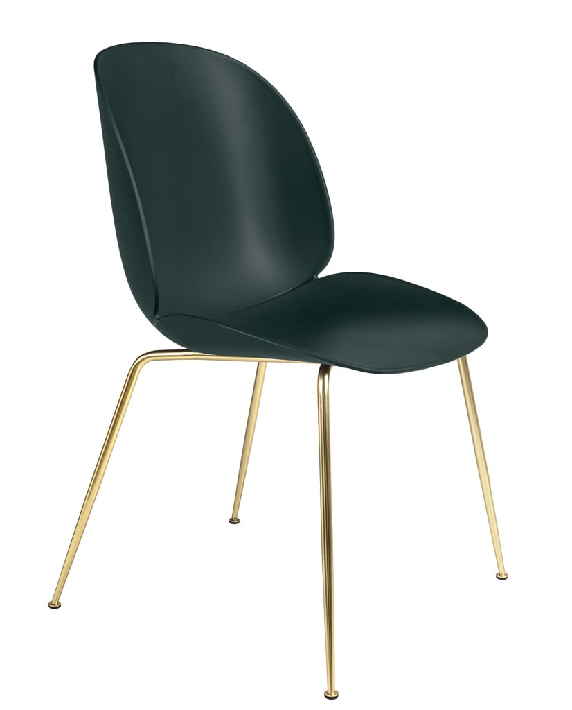 Gubi Beetle Dining Chair Stuhl, Metallbeine Messing