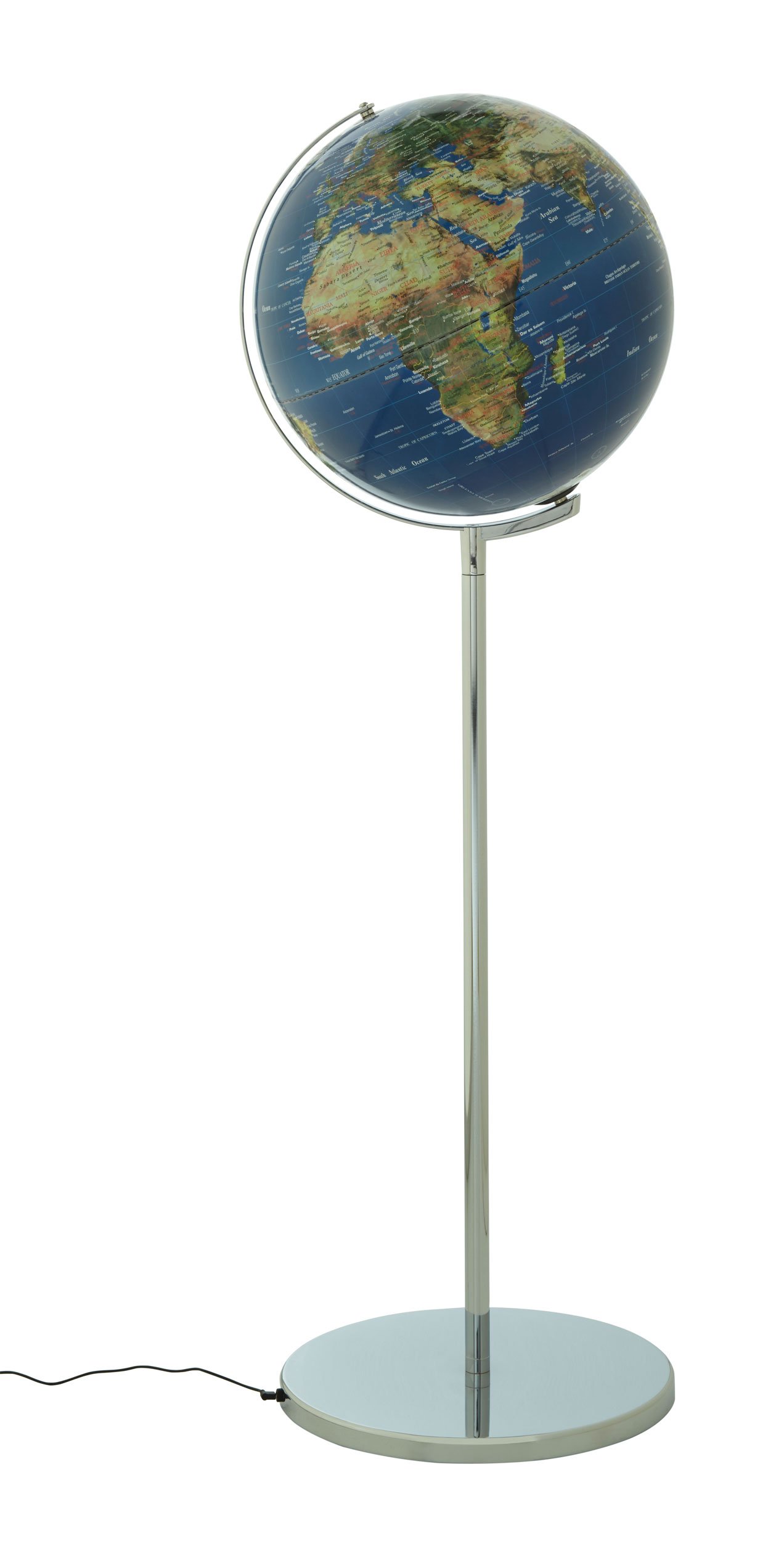 Troika Sojus Standglobus mit Licht (blau, grün, glänzend)