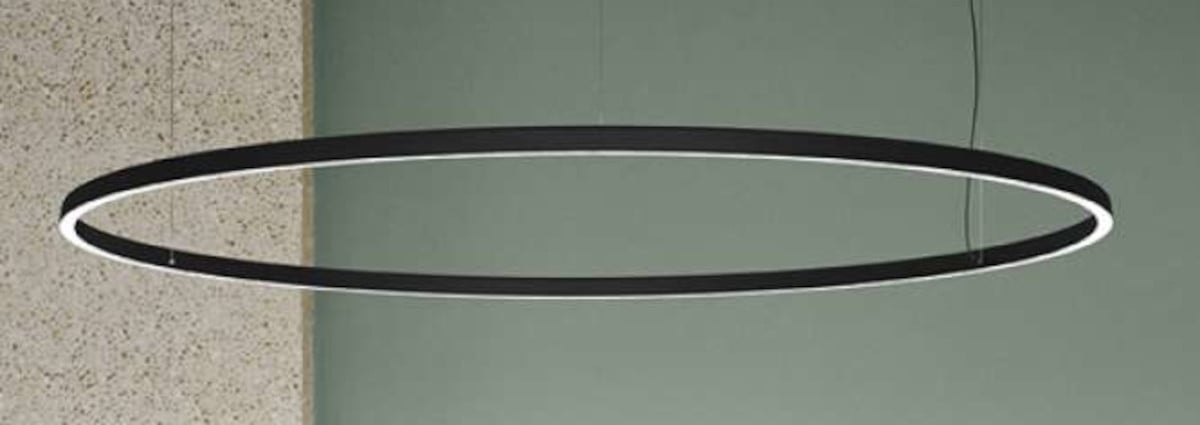 Luceplan Compendium Circle Pendelleuchte (Ø 72cm, schwarz, extra-warmweiß (2700 K))