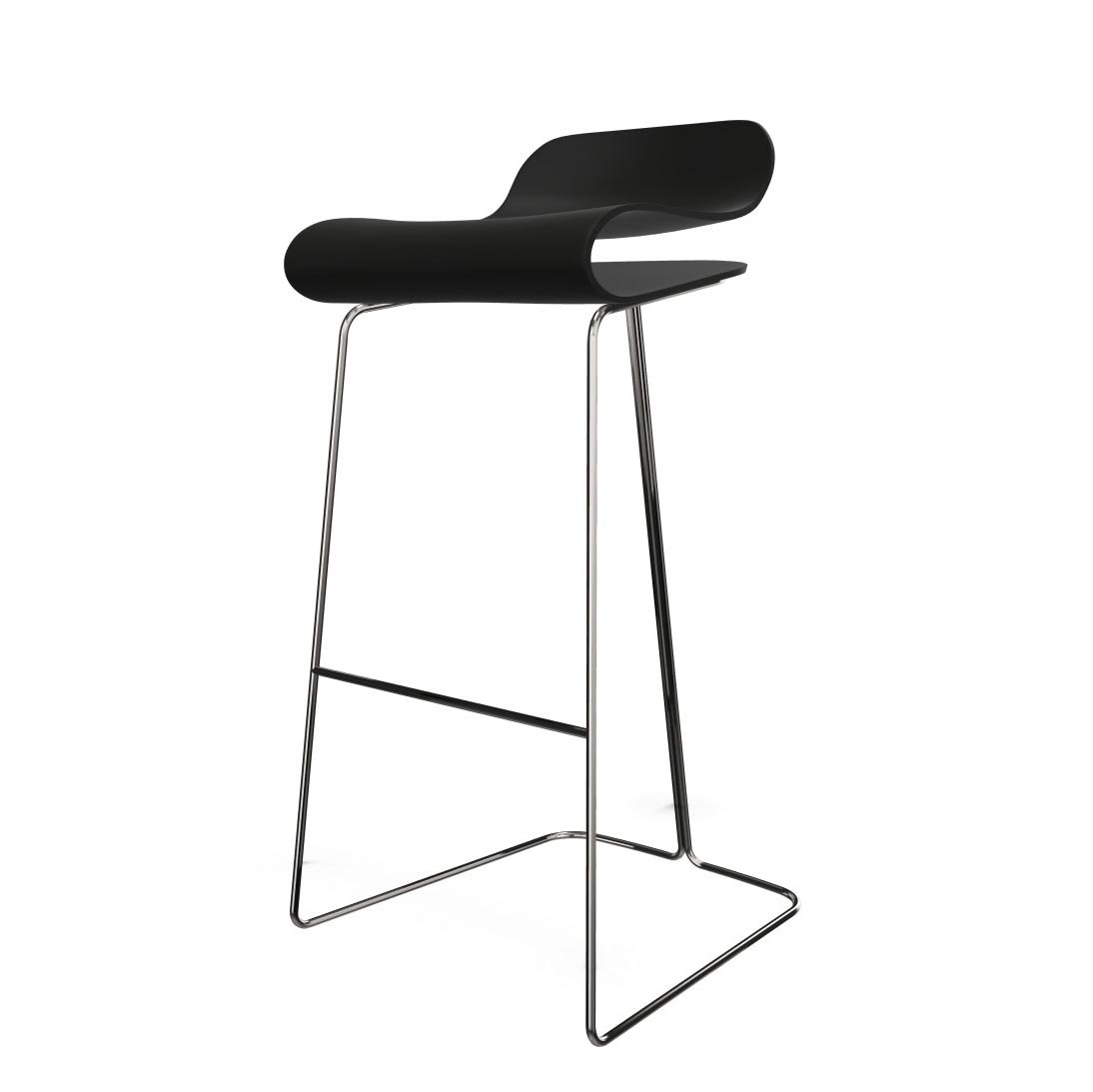 Kristalia BCN Barhocker mit Kufengestell 76cm (Sitz weiß / Gestell weiß)