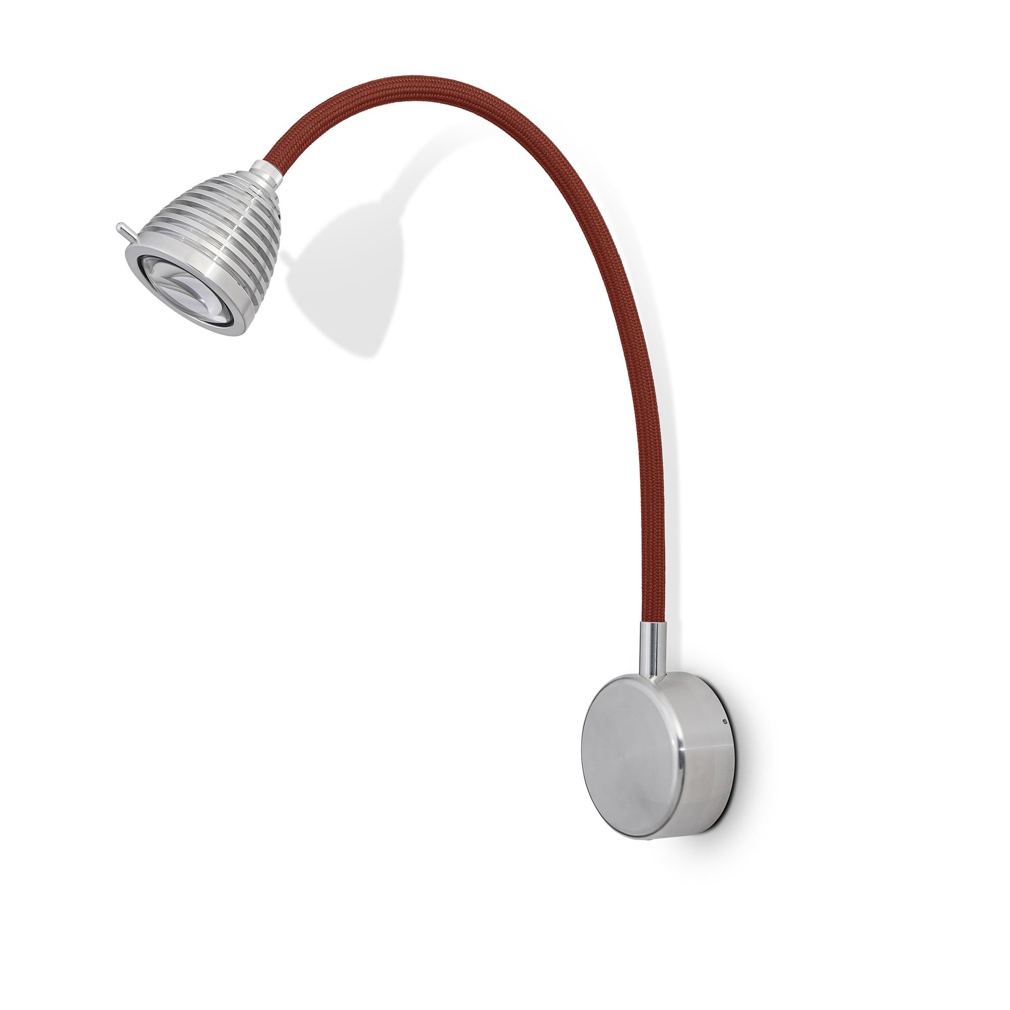 less 'n' more Athene A-BWL2 Wandleuchte aluminium (Flexwelle Aluminium, LED dimmbar über Tastdimmer am Sockel)