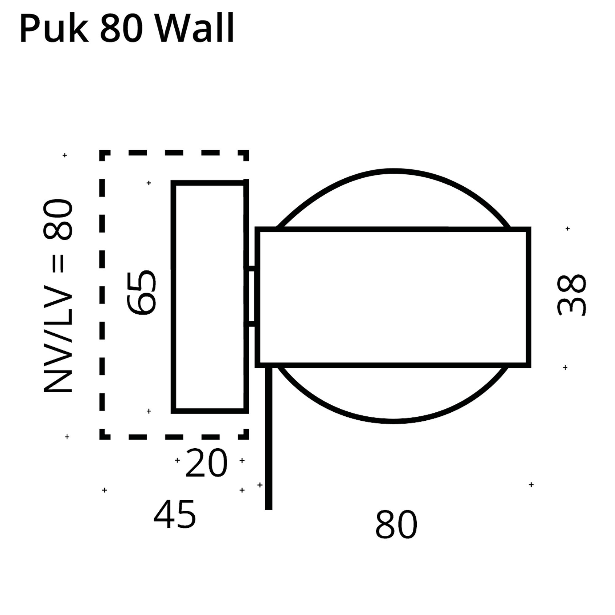 Top Light Avantgarde Puk! 80 Wall LED Wandleuchte (nickelmatt, ohne Abdeckung (für Nachbestellungen))