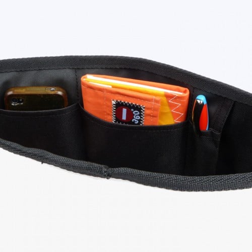 360° Taschen Barkasse Laptoptasche (weiß / Persenning grau, Stencil Aufschrift, Gurt grau)