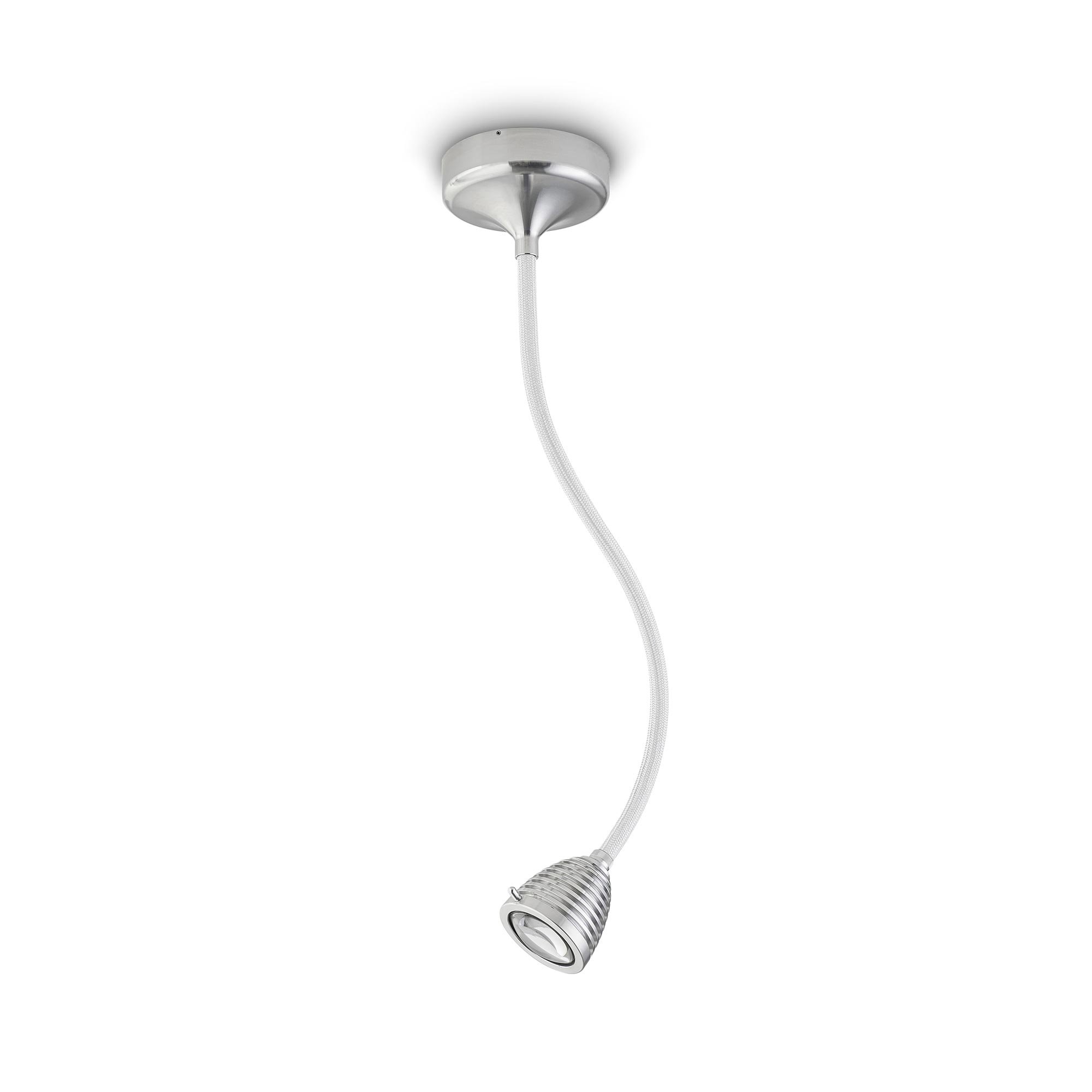 less 'n' more Athene A-WDL2 Wandleuchte / Deckenleuchte aluminium (Flexwelle Aluminium, LED dimmbar über Tastdimmer am Sockel)
