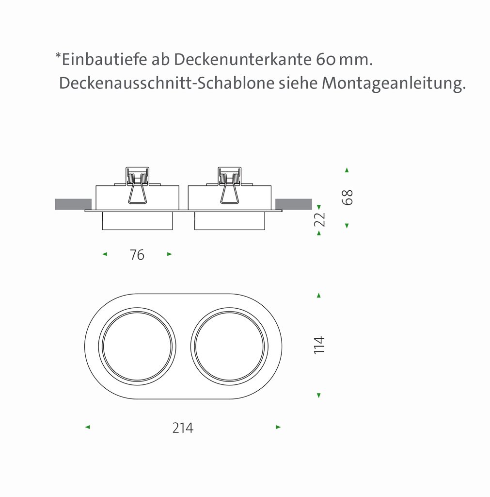 Mawa Design Wittenberg 4.0 wi4-eb-2ov Einbaustrahler -  weiß matt - 2700K - 24° - Lagerabverkauf