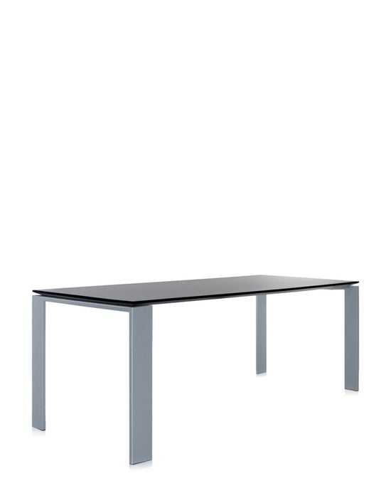 Kartell Four Tisch (158 x 79cm, schwarz, Aluminium)
