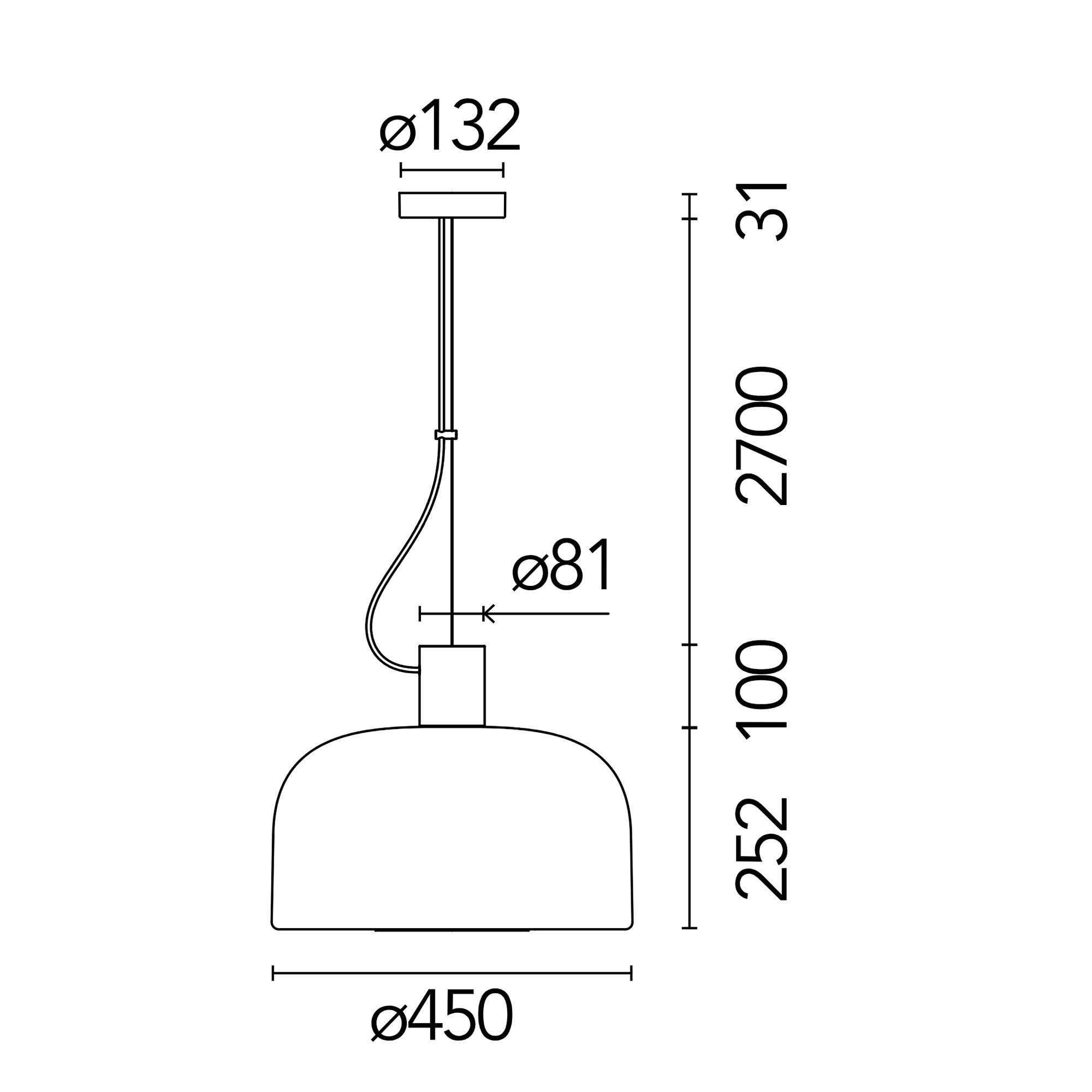 Flos Bellhop Glass S2 Pendelleuchte (weiß)