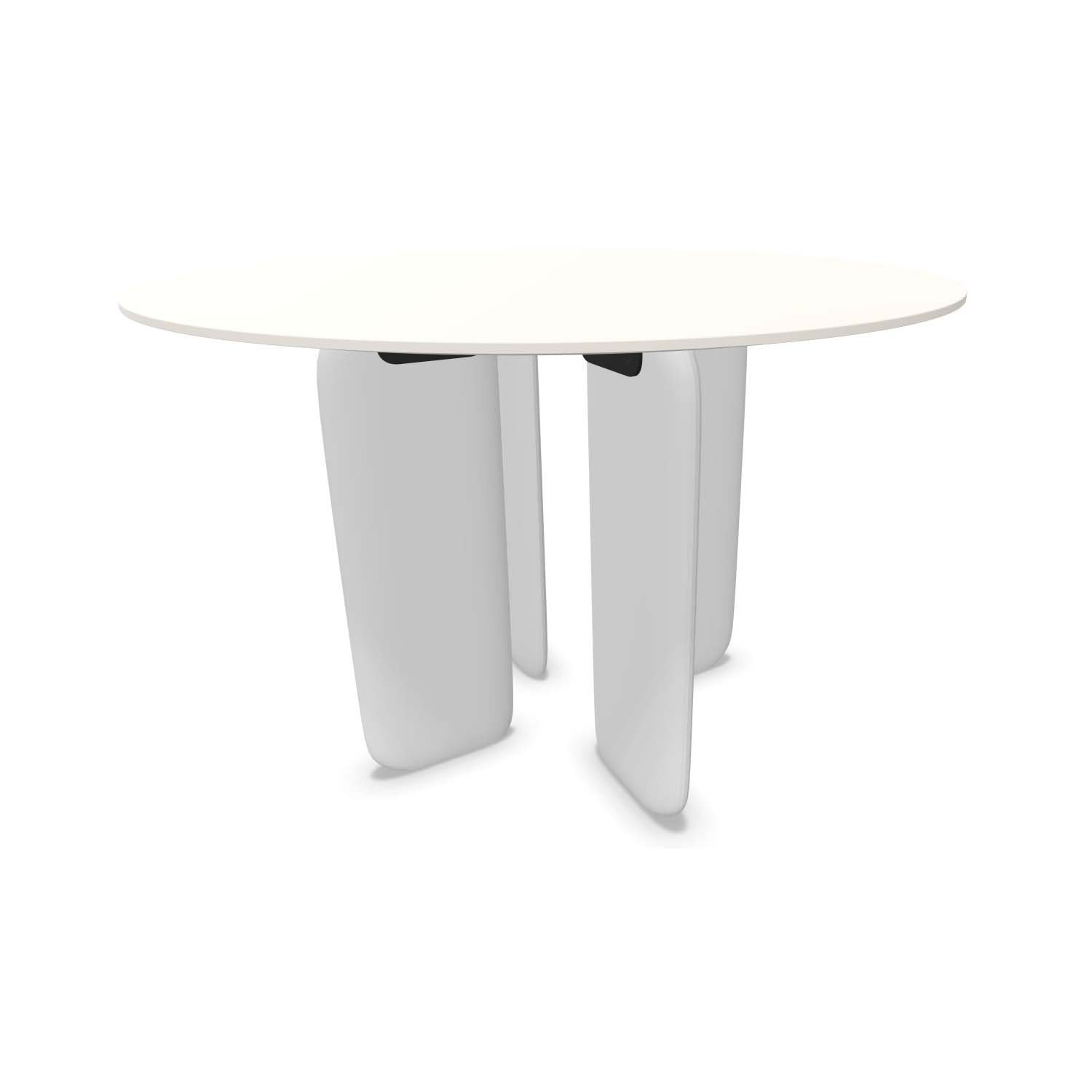 Kristalia Pala Fenix-NTM® Indoor Tisch rund (Ø 110cm, MDF weiß lackiert, MDF beschichtet mit Fenix-NTM® weiß kos 0032)