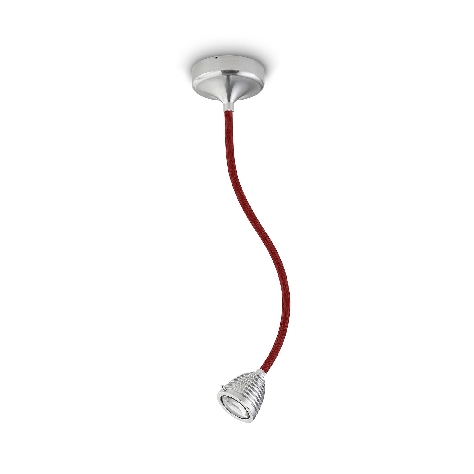 less 'n' more Athene A-WDL2 Wandleuchte / Deckenleuchte aluminium (Flexwelle Aluminium, LED dimmbar über Tastdimmer am Sockel)
