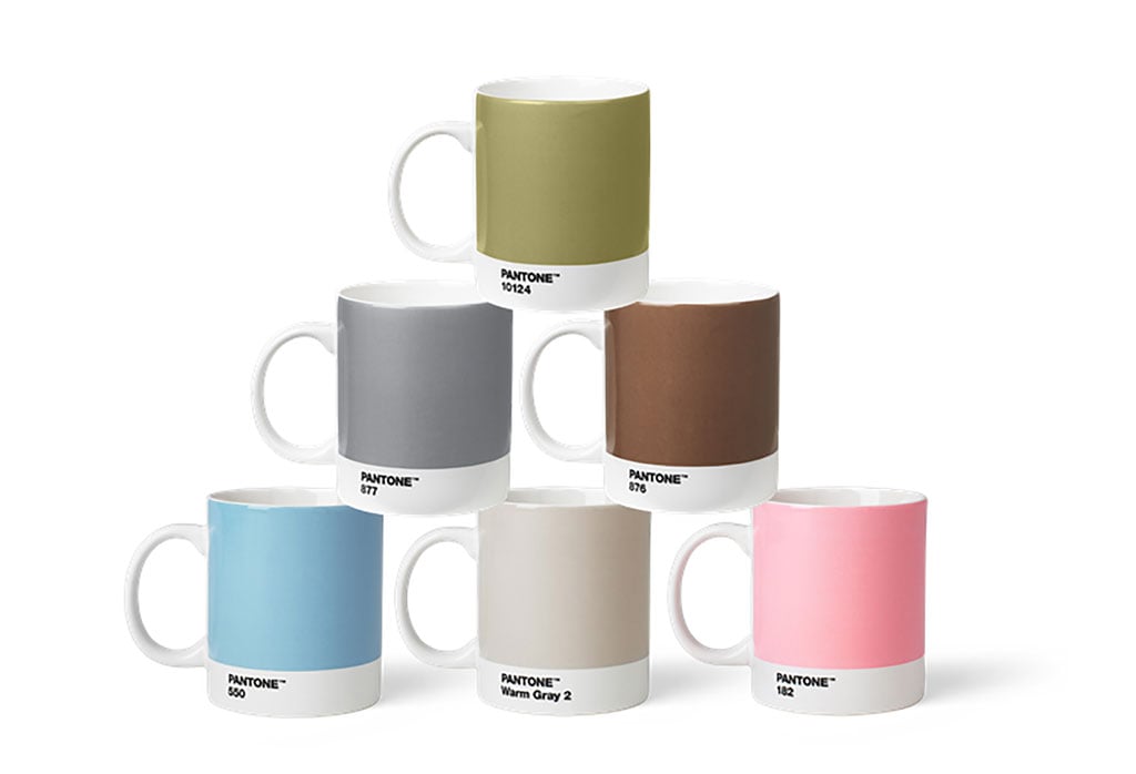 Pantone Porzellan Becher 6er-Set (Set 2 - Pastell-Töne)
