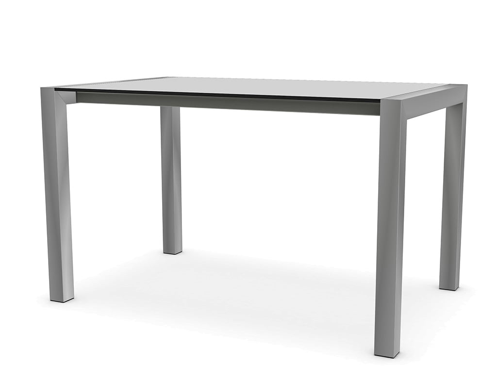 Kristalia Sushi Alucompact® Tisch Tischplatte weiß, Beine eloxiertes Aluminium
