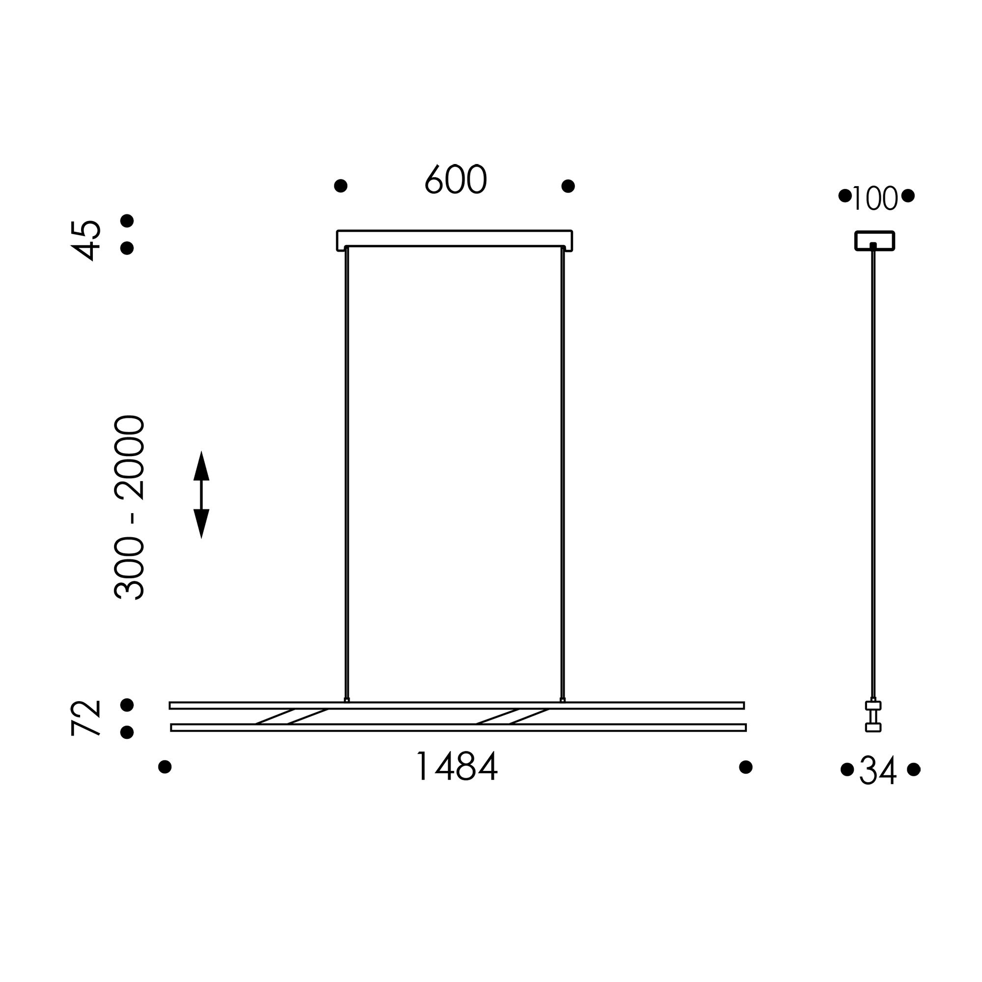 Oligo Linto LED Pendelleuchte mit unsichtbarer Höhenverstellung (2700 K, weiß, basalt)