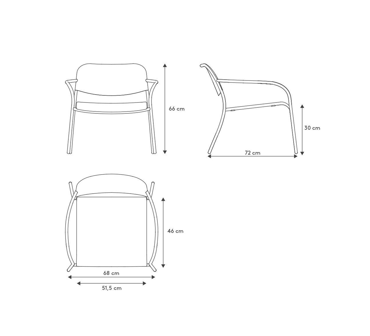 blomus Yua Wire Outdoor Loungesessel (Granite Gray)