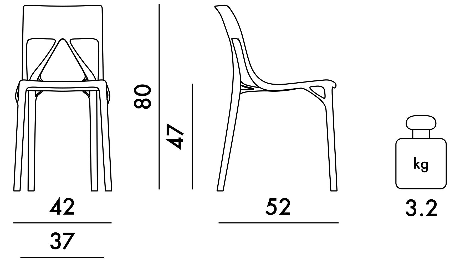 Kartell A.I. Lite Stuhl (weiß)