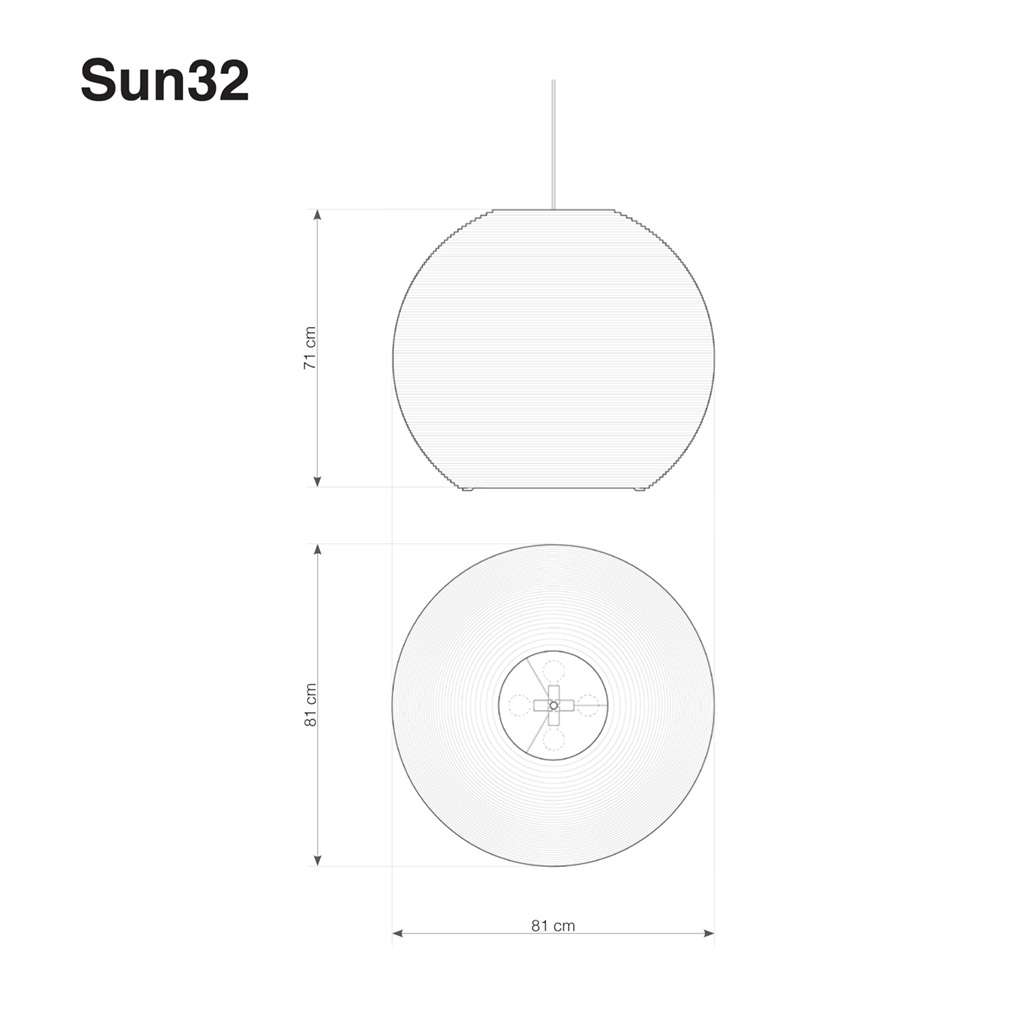 graypants sun32 pendelleuchte technische zeichnung