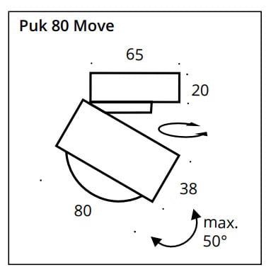 Top Light Avantgarde Puk! 80 Move LED Deckenleuchte (nickelmatt, ohne Abdeckung (für Nachbestellungen))