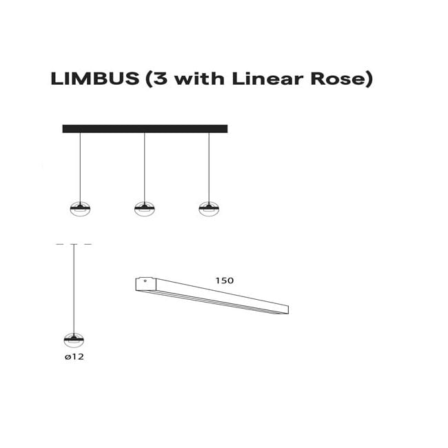 Lumina Limbus Frosted Linear 5 Pendelleuchte