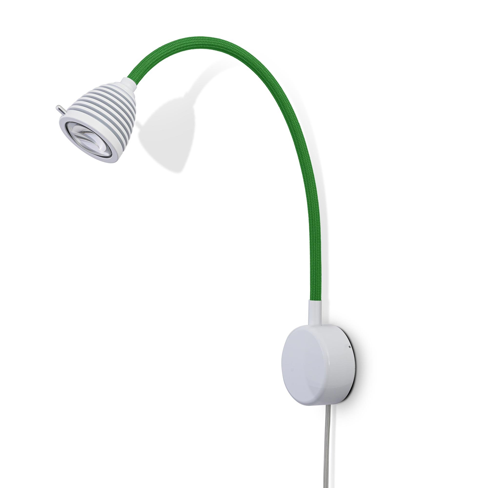 less 'n' more Athene A-BWL2-V Wandleuchte weiß mit Kabel (Flexwelle Textil weiß)