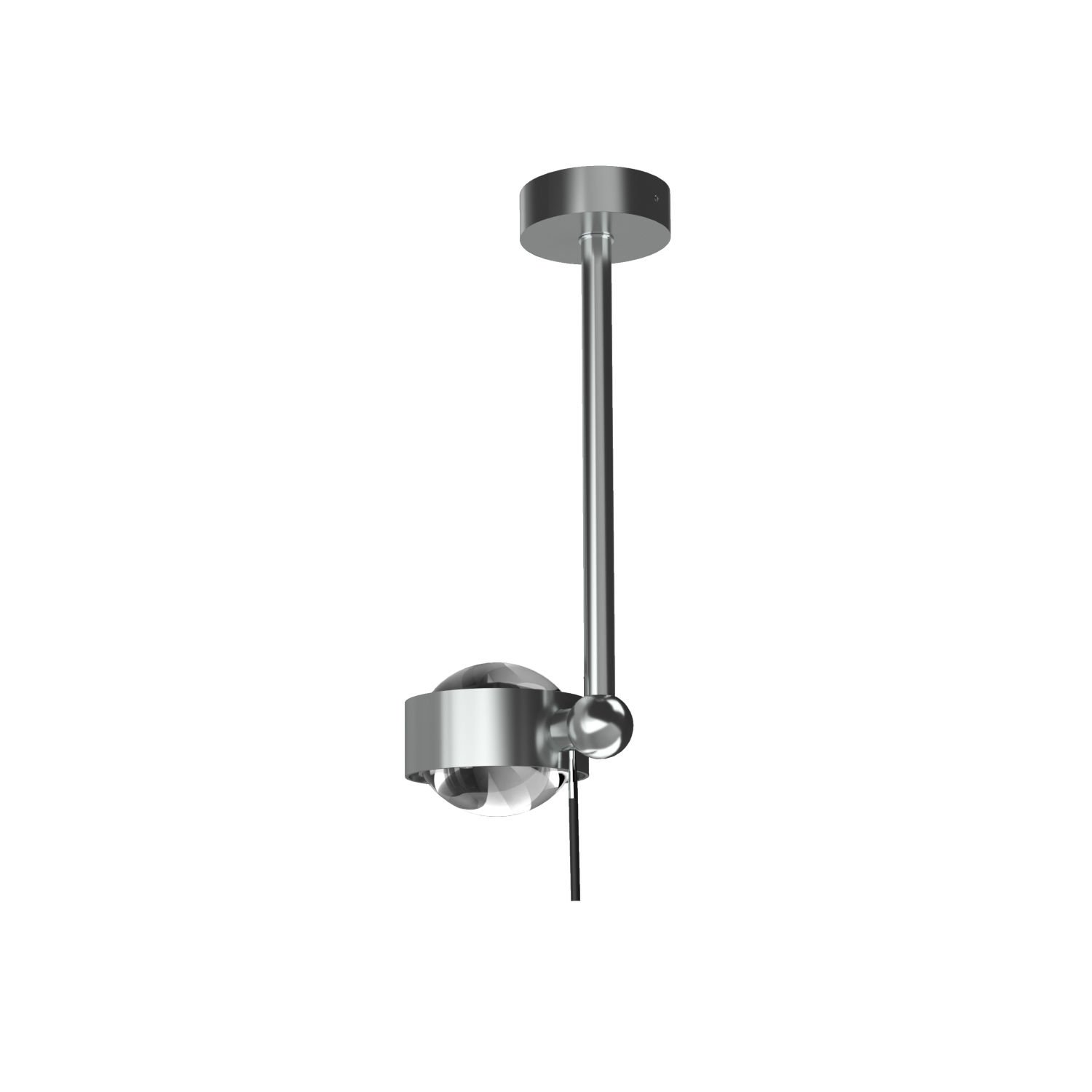Top Light Puk Mini Side Single LED Deckenleuchte (20,4 cm, chrommatt, Linse klar / Linse klar)