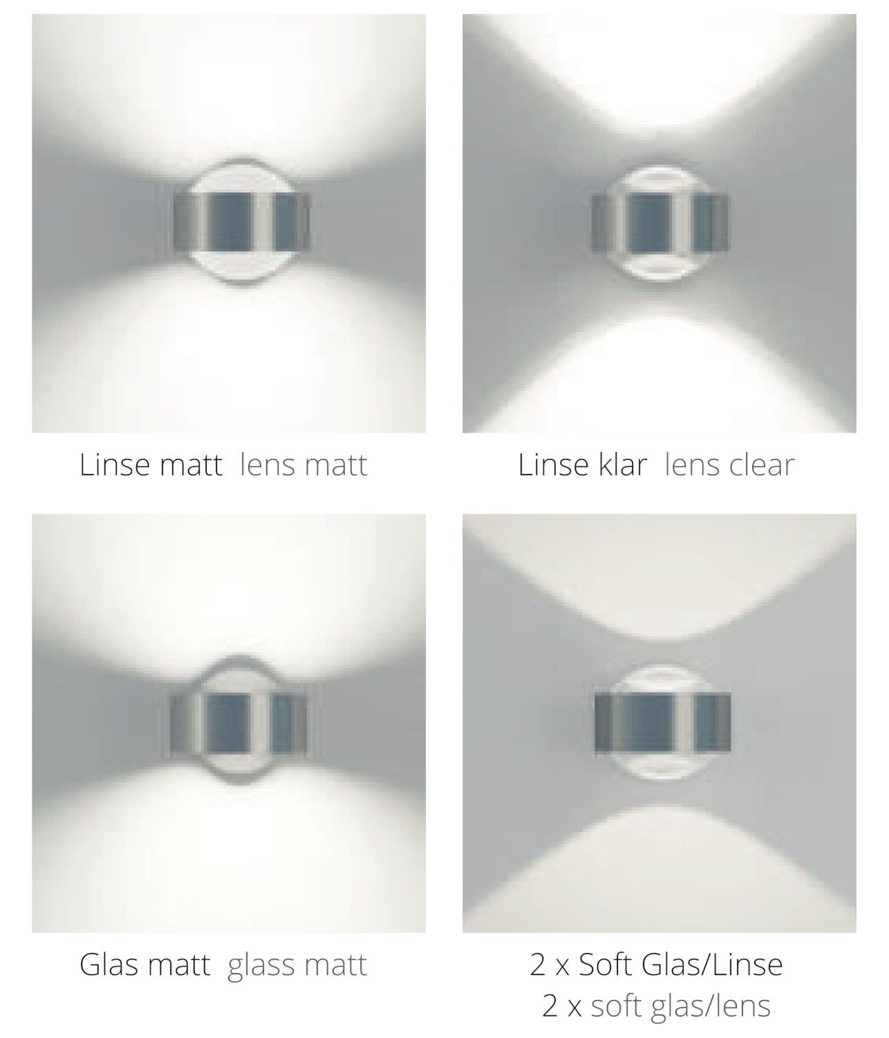 Top Light Puk Mini Side Single LED Deckenleuchte (20,4 cm, chrommatt, Linse klar / Linse klar)