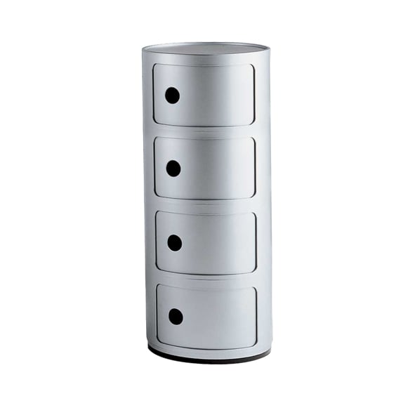 Kartell Componibili 4Elemente Container silber