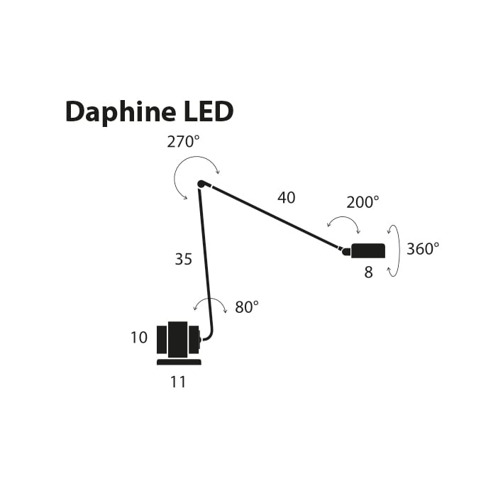 Lumina Daphinette LED Tischleuchte - schwarz soft Touch - 2700K - Aussteller