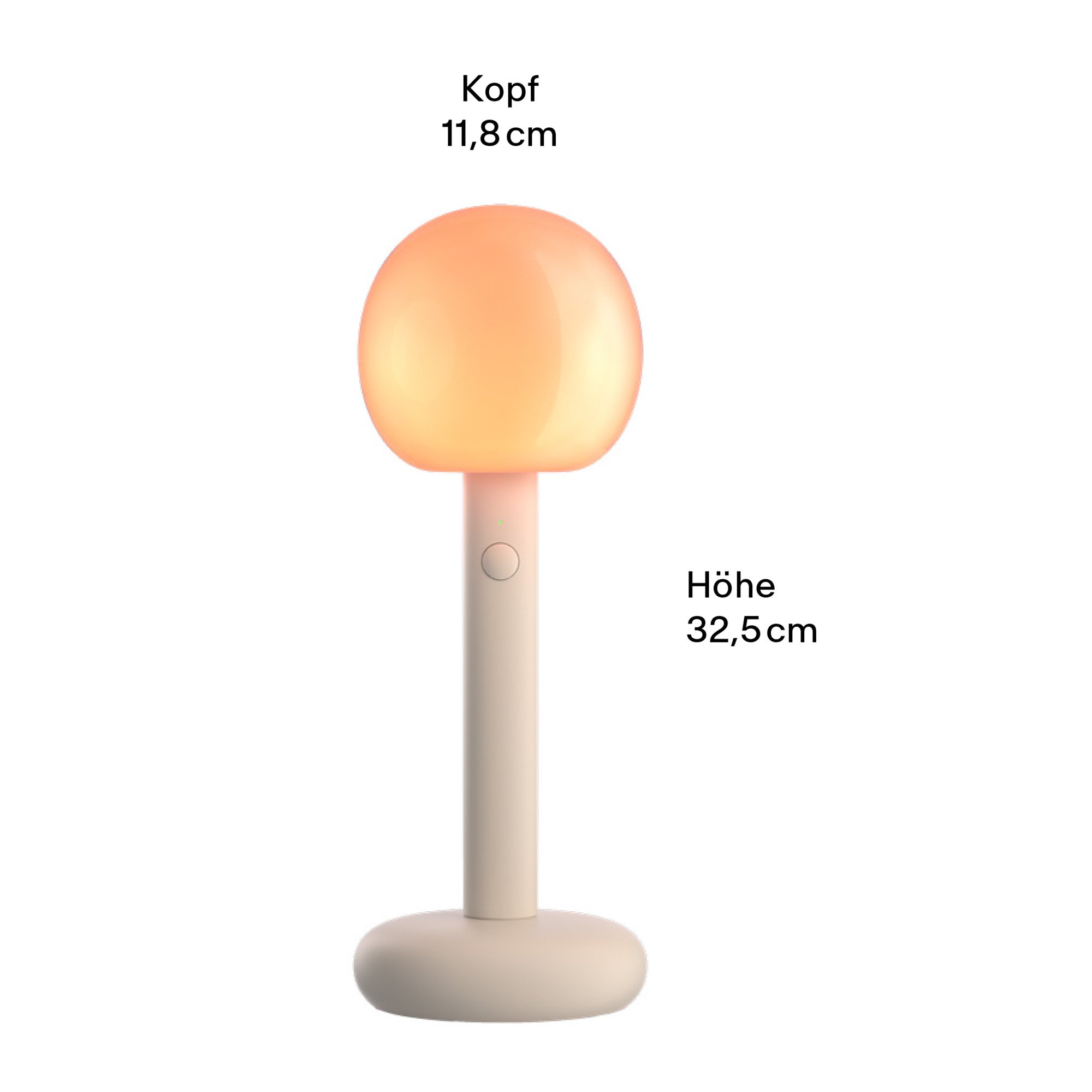 GRAU Fire LED Tischleuchte/Akkuleuchte (Sand White)