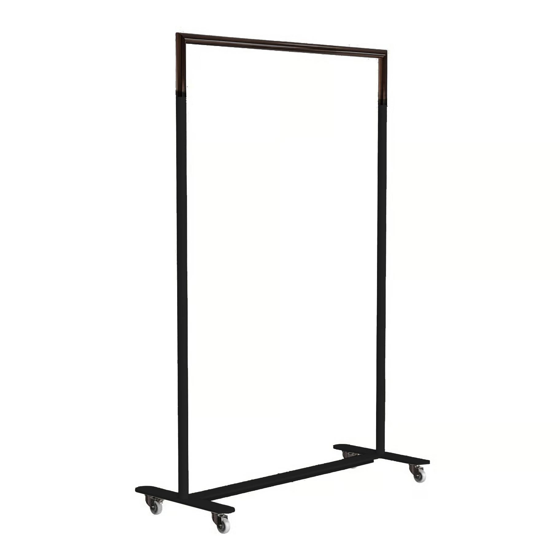 Frost Bukto Kleiderständer mit Rollen (schwarz matt / schwarz poliert, B 103,8cm)