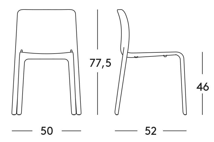 magis chair first stapelstuhl technische zeichnung