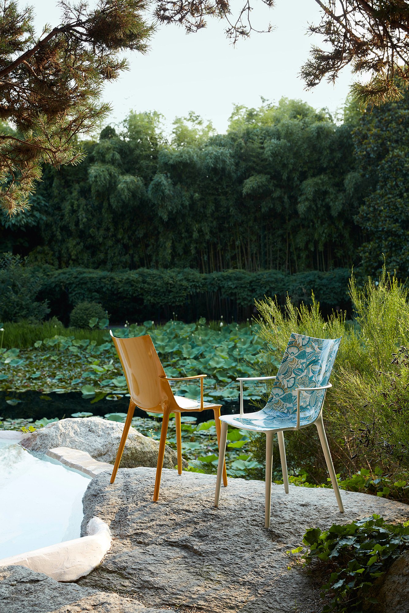 Kartell H.H.H. Stuhl Graphic Impression (Moonflower weiß)