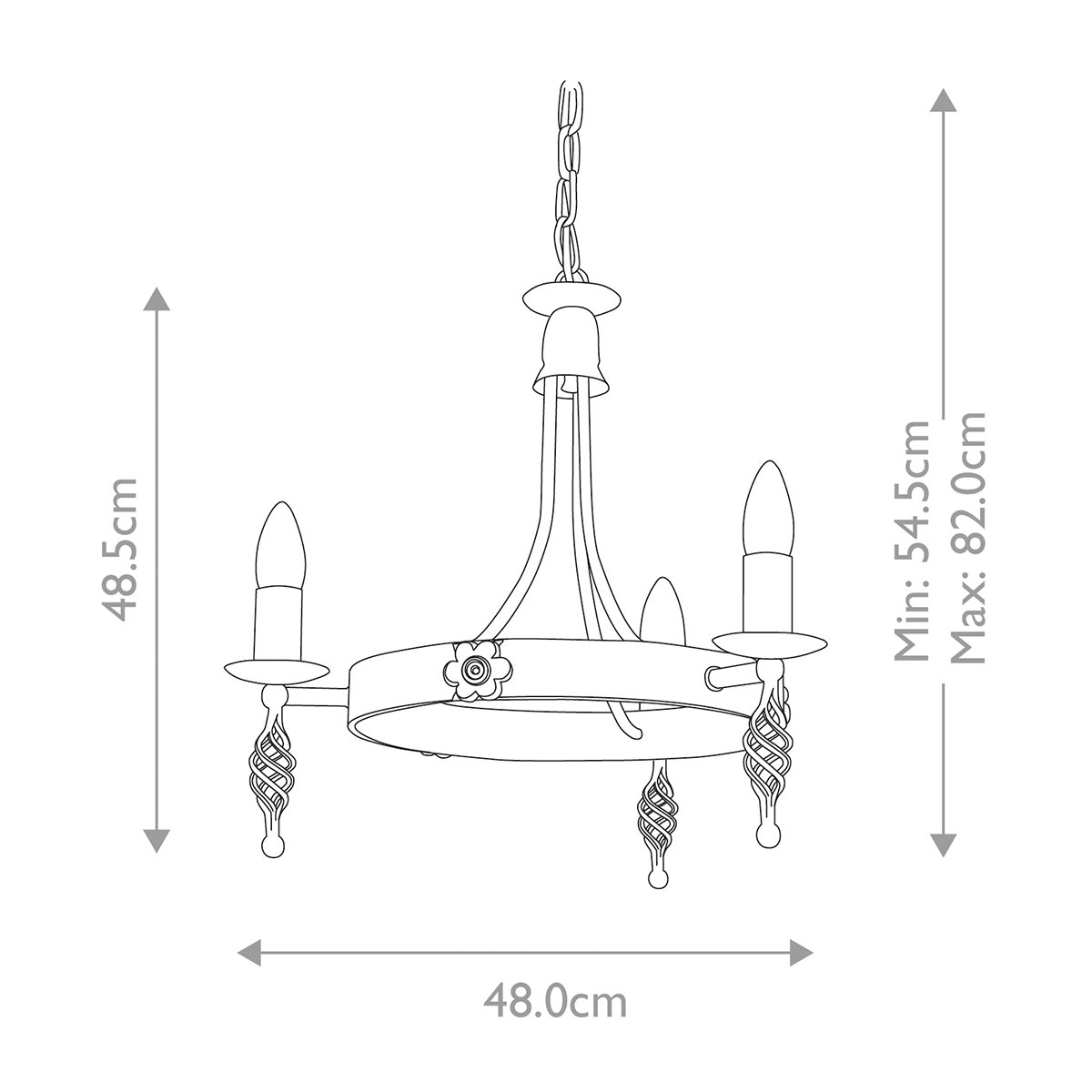 Elstead Lighting Belfry 3 Kronleuchter