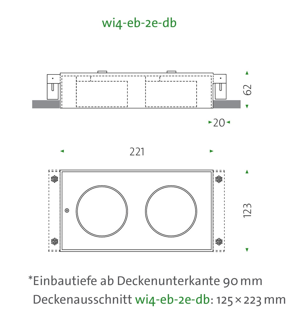 mawa design wittenberg 4 0 wi4 eb 2e db einbaustrahler technische zeichnung