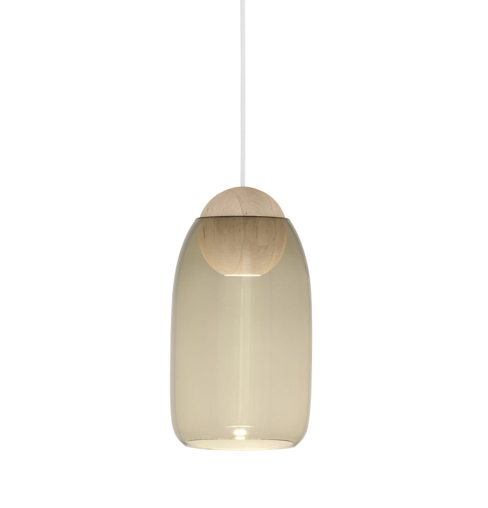 Mater Liuku Pendelleuchte (Glasschirm rauch, natur, Ball)