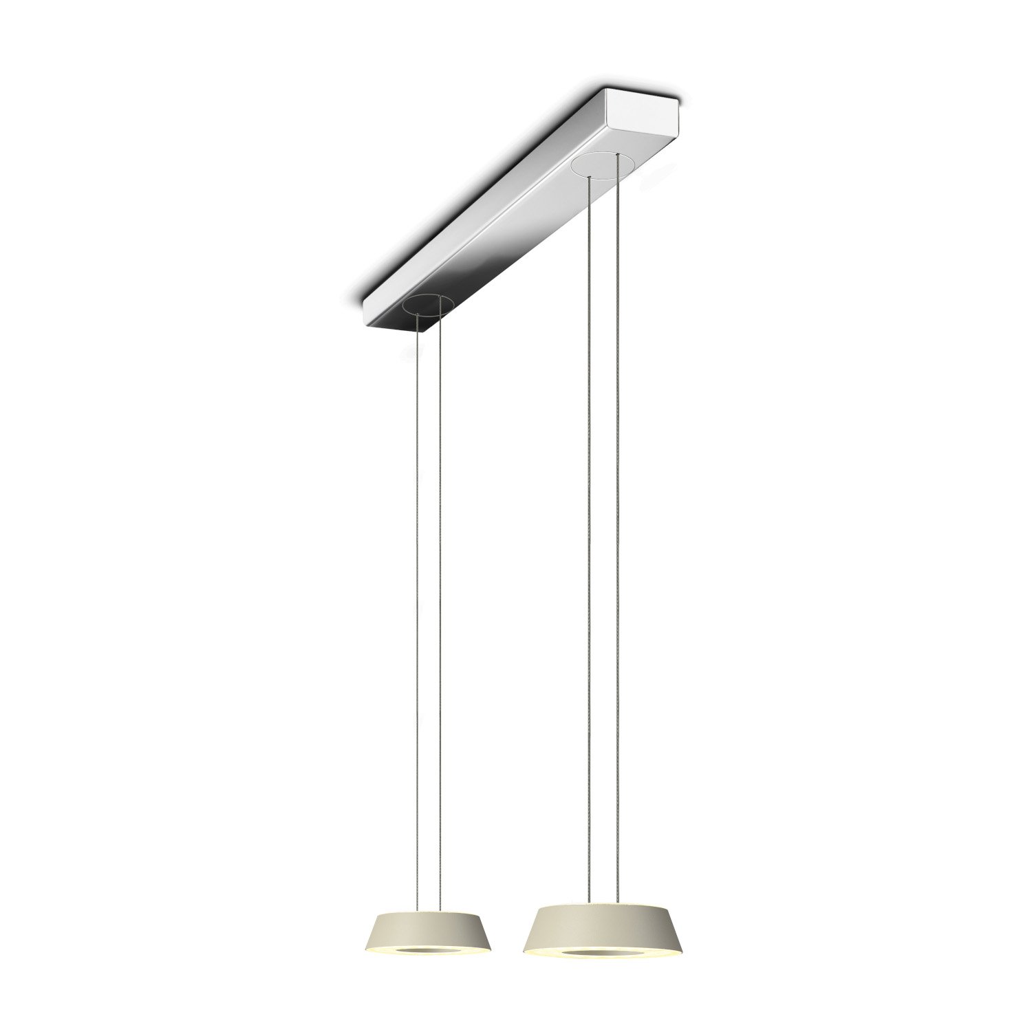 Oligo Glance LED Pendelleuchte mit unsichtbarer Höhenverstellung 2-flammig (chrom, cashmere matt)