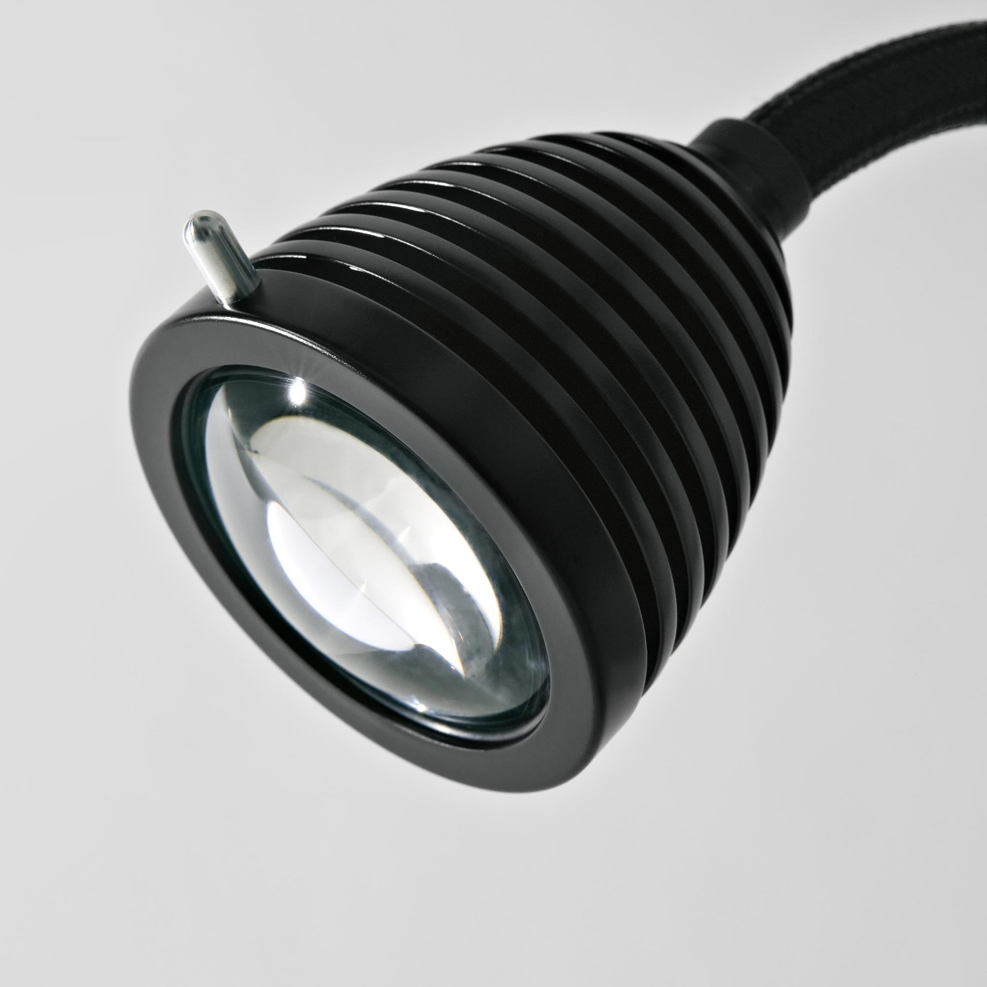 less 'n' more Athene A-BWL2 Wandleuchte schwarz (Flexwelle Aluminium, LED dimmbar über Tastdimmer am Sockel)