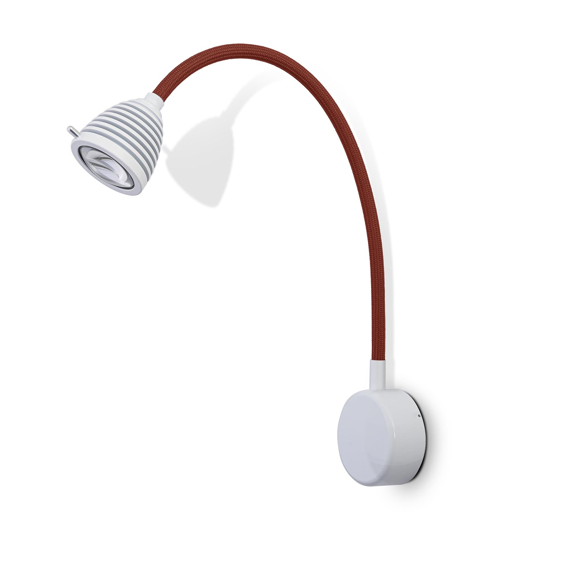 less 'n' more Athene A-BWL2 Wandleuchte weiß (Flexwelle Aluminium, LED dimmbar über Tastdimmer am Sockel)