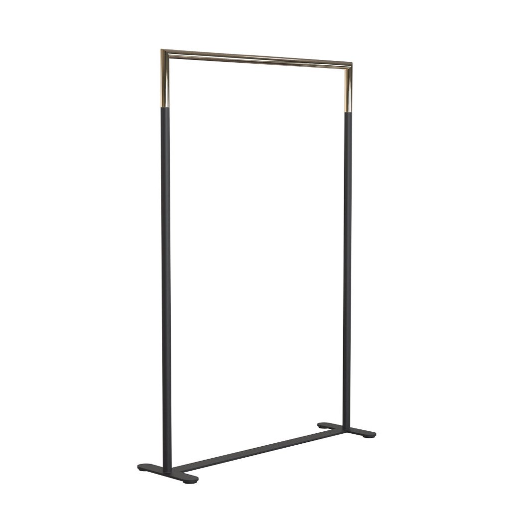 Frost Bukto Kleiderständer ohne Rollen (schwarz matt / gold poliert, B 102,8cm)