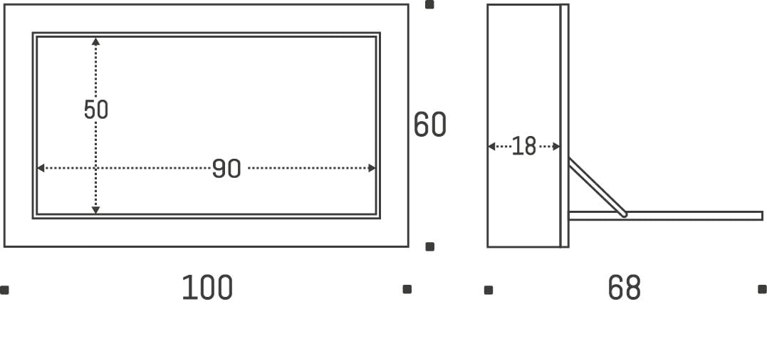 Ambivalenz Fläpps Box Sekretär 100x60x20 (weiß)