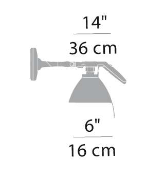 luceplan fortebraccio spot wandleuchte 100w ma e