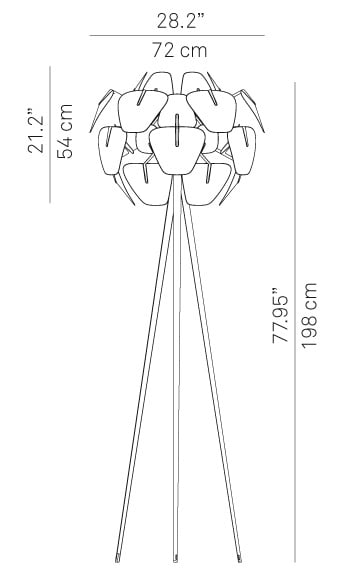 luceplan hope stehleuchte 72 technische zeichnung