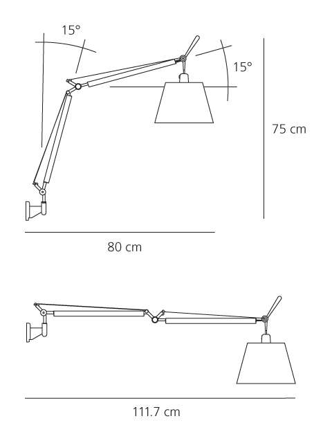 artemide tolomeo basculante wandleuchte ma e