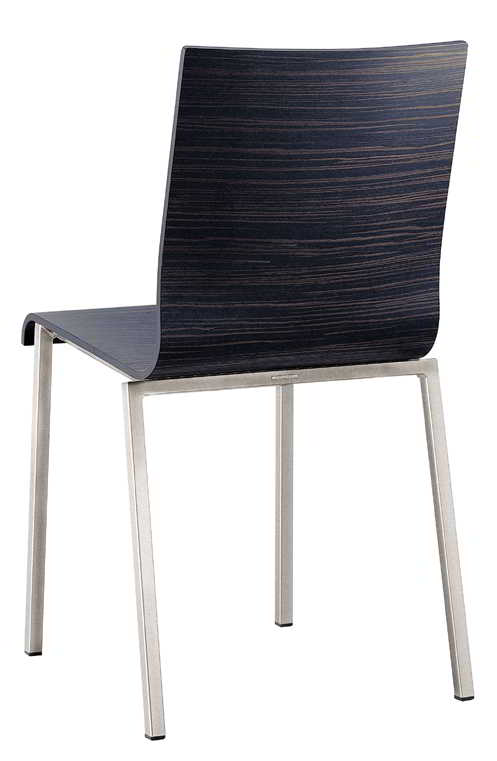 Pedrali Kuadra 1321 Stuhl (2 Stk.) - Pedrali Gestellfarbe:Gestell chrom |Pedrali Farbe:Sitzfläche furnierte Eiche hell (2 Stk.)